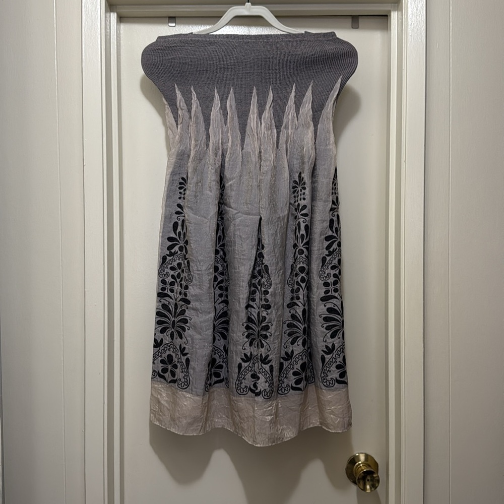 NWOT Elegant Taupe and Dark Brown Floral tube dress OS